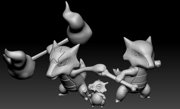 pokémon cubone marowak alolan incluído brinquedo figura arte jogos pokemongo nintendo pokemonzukan brinquedos escultura evolução alolanmarowak 3d print model - Mito3D