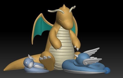 Pokémon Dratini dragonair dragonite jouet figure art Jeu Pokemongo nintendo Pokemonzukan Jeux jouets sculpture évolution 3d print model - Mito3D