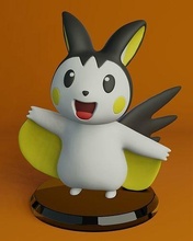 Pokémon emolga cinza Pikachu anime eevee pokebola popular manga brinquedo crianças impressão 3d voar geração charmander cão jogos brinquedos 3d print model - Mito3D