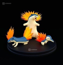 cyndaquil quilava tiflo evrim pokemon sihirbaz lugia rayquaza pikaçu ölüm efsanevi lucario karikatür oyunlar oyuncaklar oyun yazı tahtası sanat heykeller 3d print model - Mito3D
