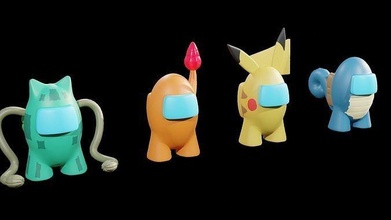 Pokémon ventilateur art 3dprint Jeux fanart pokeamongus pokémongus jouets 3d print model - Mito3D