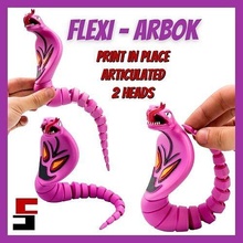 pokemon flexi arbok articulated no supports snake cobra flexible print in place moving parts bendable hinged bending articulate flexy games toys 3d print model - Mito3D