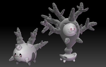 pokemon galariano corsola cursola juguete figura arte juego pokemongo nintendo pokemonzukan juegos juguetes escultura evolución 3d print model - Mito3D