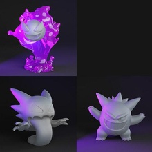 pokémon fantasma equipe gengar assombração gastamente nintendo cutucar pikachu arte varreduras réplicas 3d print model - Mito3D