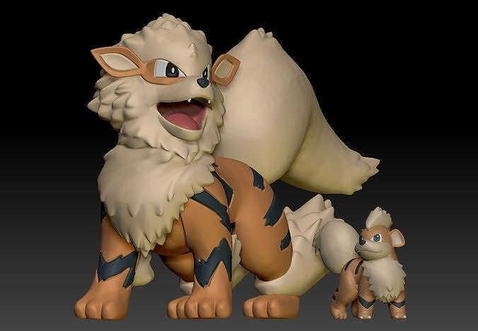 pokemon growlithe arcanine toy figure art game pokemongo nintendo pokemonzukan games toys sculpture evolution 3D print model - Mito3D