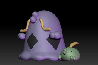 pokémon gulpin schwalot spielzeug zahl kunst spiel pokemongo nintendo pokemonzukan spiele spielzeuge skulptur evolution video anime 3d print model - Mito3D