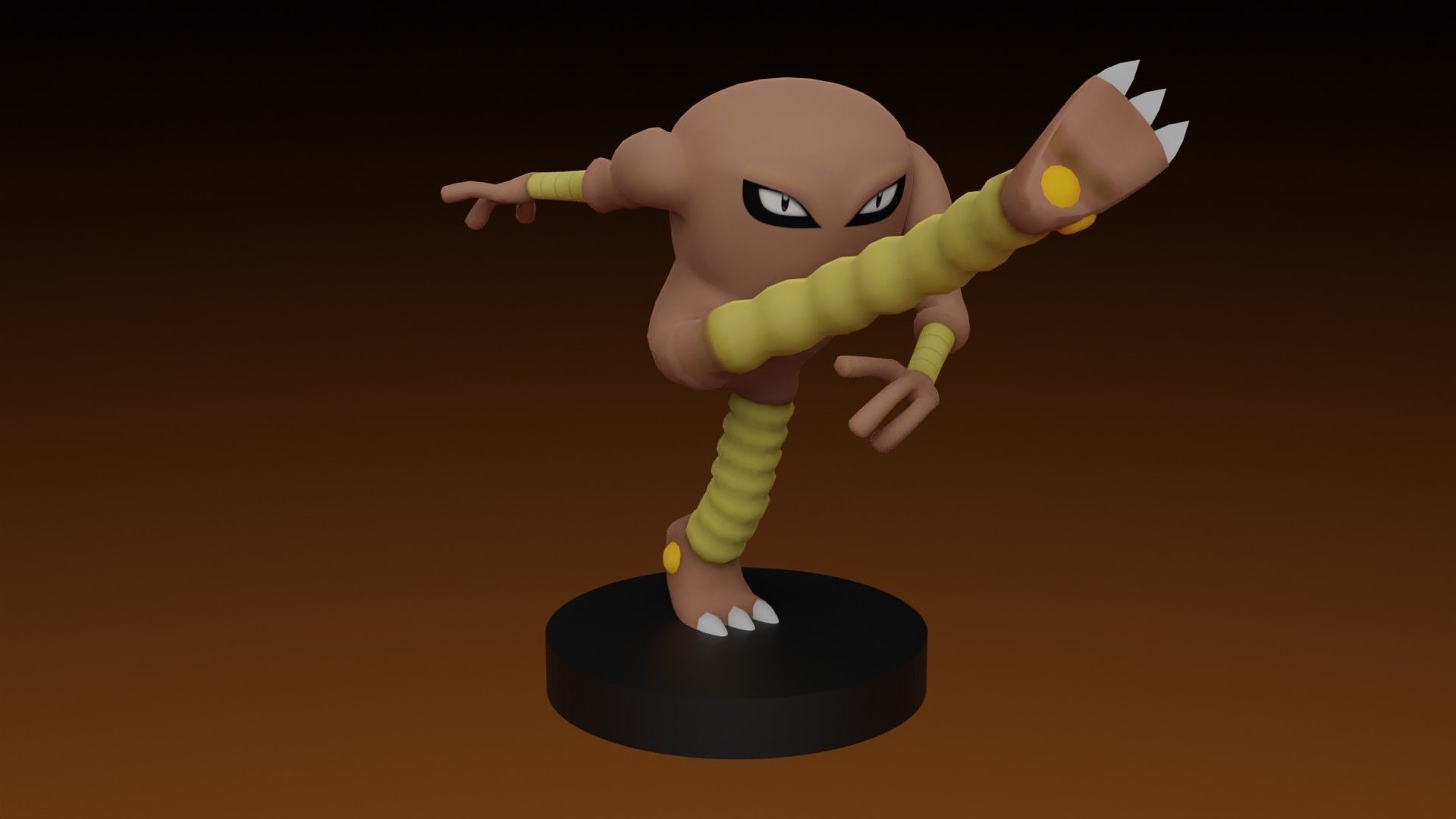 Pokémon hitmonlee brinquedo videogame jogos brinquedos 3D print model - Mito3D