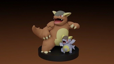 pokemon kangaskhan toy go videogame games toys 3d print model - Mito3D