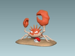 pokémon kingler 3d impression modèle art miniature monstre jeu figure créature sculptures crabe pikachu gicler évoli dessin animé pokeball bébé fantaisie mignonne gameboy 3d print model - Mito3D