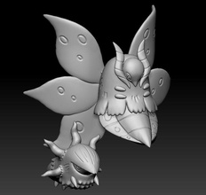 pokémon larvesta volcarona jouet figure art jeu pokemongo nintendo pokemonzukan jeux jouets sculpture évolution 3d print model - Mito3D