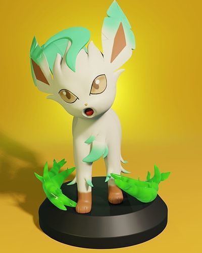 pokemon leafeon pikachu eevee vaporeon jolteon flareon umbreon sylveon glaceon espeon hogar casa juguete anime popular eeveelution niños arte coleccionable manga esculturas 3D print model - Mito3D