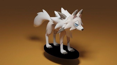 pokemon lycanrock toy sculpture game games toys 3d print model - Mito3D