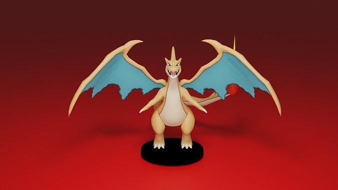 pokemon mega charizard arte giocattolo carattere video gioco nintendo go giochi giocattoli 3D print model - Mito3D