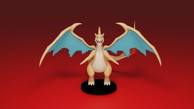 pokemon mega charizard arte giocattolo carattere video gioco nintendo go giochi giocattoli 3d print model - Mito3D
