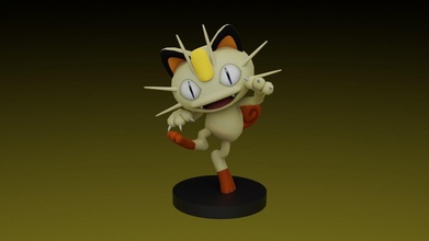 Pokémon meowth jogos videogame brinquedo brinquedos 3d print model - Mito3D