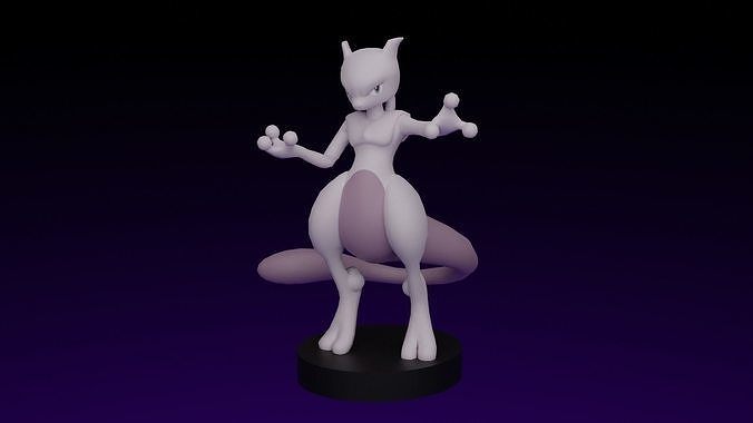 pokemon mewtwo anime nintendo popular video game character toy go games toys 3D print model - Mito3D