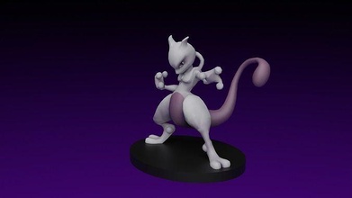 pokemon mewtwo figura juguete go videojuego juegos juguetes 3d print model - Mito3D