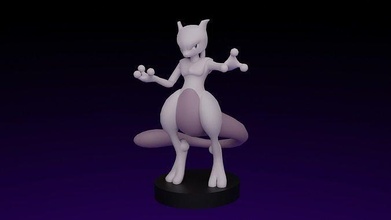 pokemon mewtwo anime nintendo popular vídeo juego personaje juguete go juegos juguetes 3d print model - Mito3D