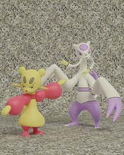 Pokémon Mienfoo evolução pacote Pikachu cinza pokebola brinquedo popular eevee impressão 3d cão anime manga unir lendário mienshao Nintendo vídeo jogos brinquedos 3d print model - Mito3D