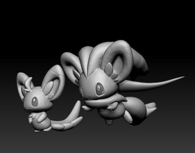 pokémon minccino cincino jouet figure art jeu pokemongo nintendo pokemonzukan jeux jouets sculpture évolution mincinno cincinno 3d print model - Mito3D