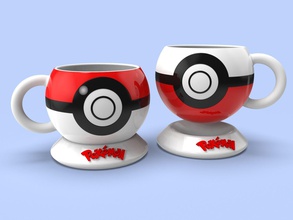 pokemon mug model 3d printing cup game toy kitchen drink cofe tea houseware games toys accessories 3d print model - Mito3D