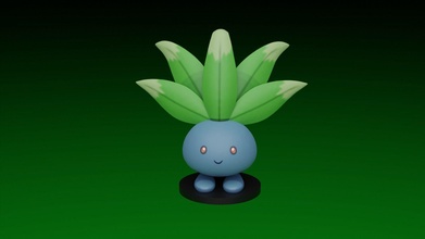 pokemon oddish anime nintendo popular video game character toy games toys 3d print model - Mito3D