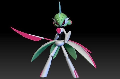 pokemon paradox future gardevoir gallade iron valiant toy figure art game pokemongo nintendo pokemonzukan games toys sculpture evolution 3d print model - Mito3D