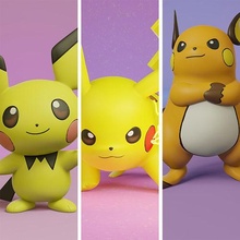 Pokémon Pichu Evolution Pack Pikachu Asche Pokeball Spielzeug Beliebt eevee Drucken 3d Hund Anime Manga Sammlerstück legendär Raichu Nintendo Zahl Fan Art Spiele Spielzeuge 3d print model - Mito3D