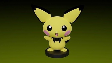 Pokémon Pichu anime Nintendo popular vídeo jogos personagem brinquedos 3d print model - Mito3D