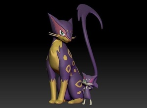 Pokemon controfiletto lepardo giocattolo figura arte gioco pokemongo nintendo Giochi giocattoli scultura Evoluzione video 3d print model - Mito3D