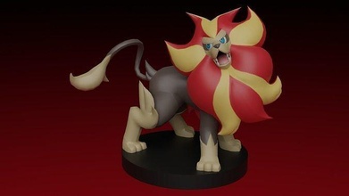 pokemon pyroar go game videogame toy figure games toys 3d print model - Mito3D