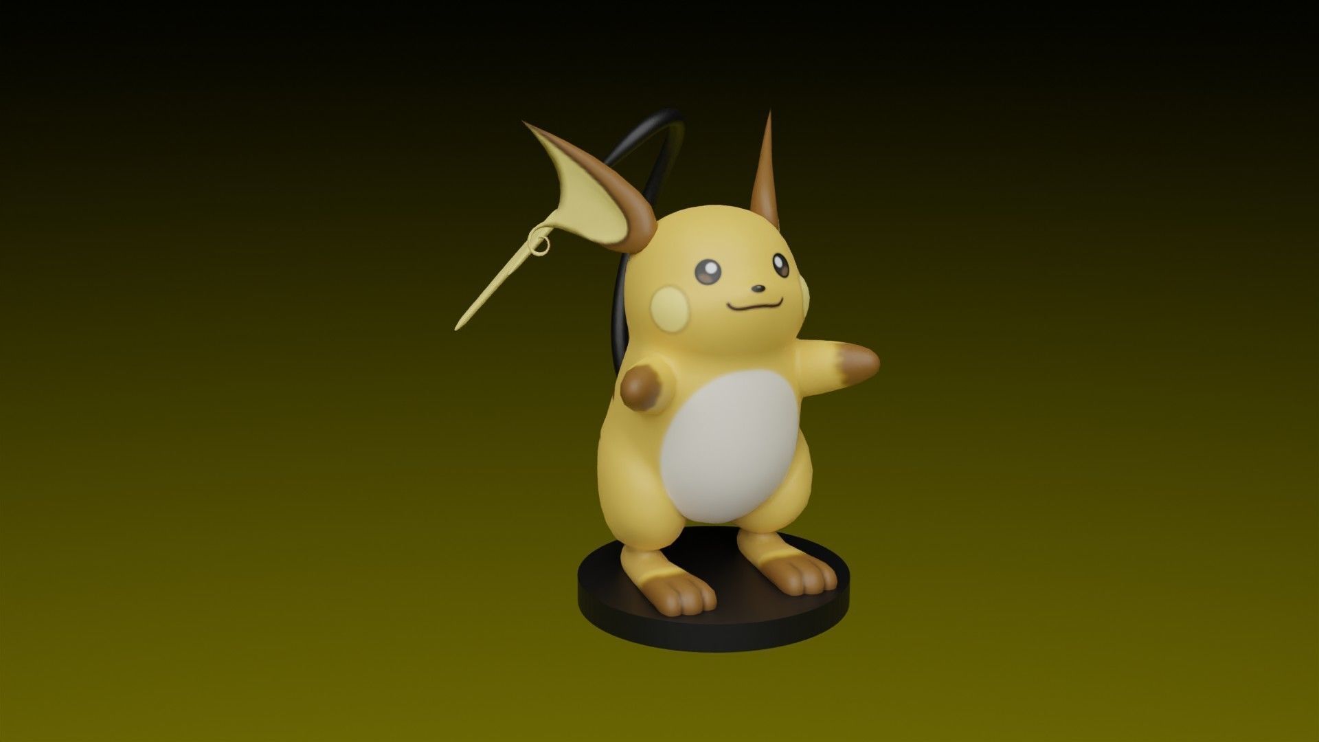 pokemon raichu anime nintendo vídeo juego personaje go juegos juguetes 3D print model - Mito3D