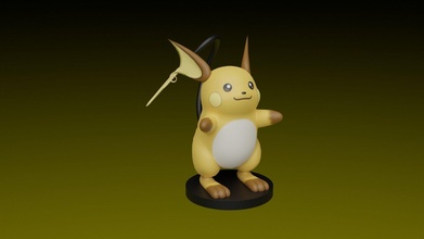 pokemon raichu anime nintendo video gioco carattere go giochi giocattoli 3d print model - Mito3D