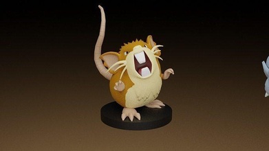 pokemon raticate giocattolo scultura figura go giochi giocattoli 3d print model - Mito3D