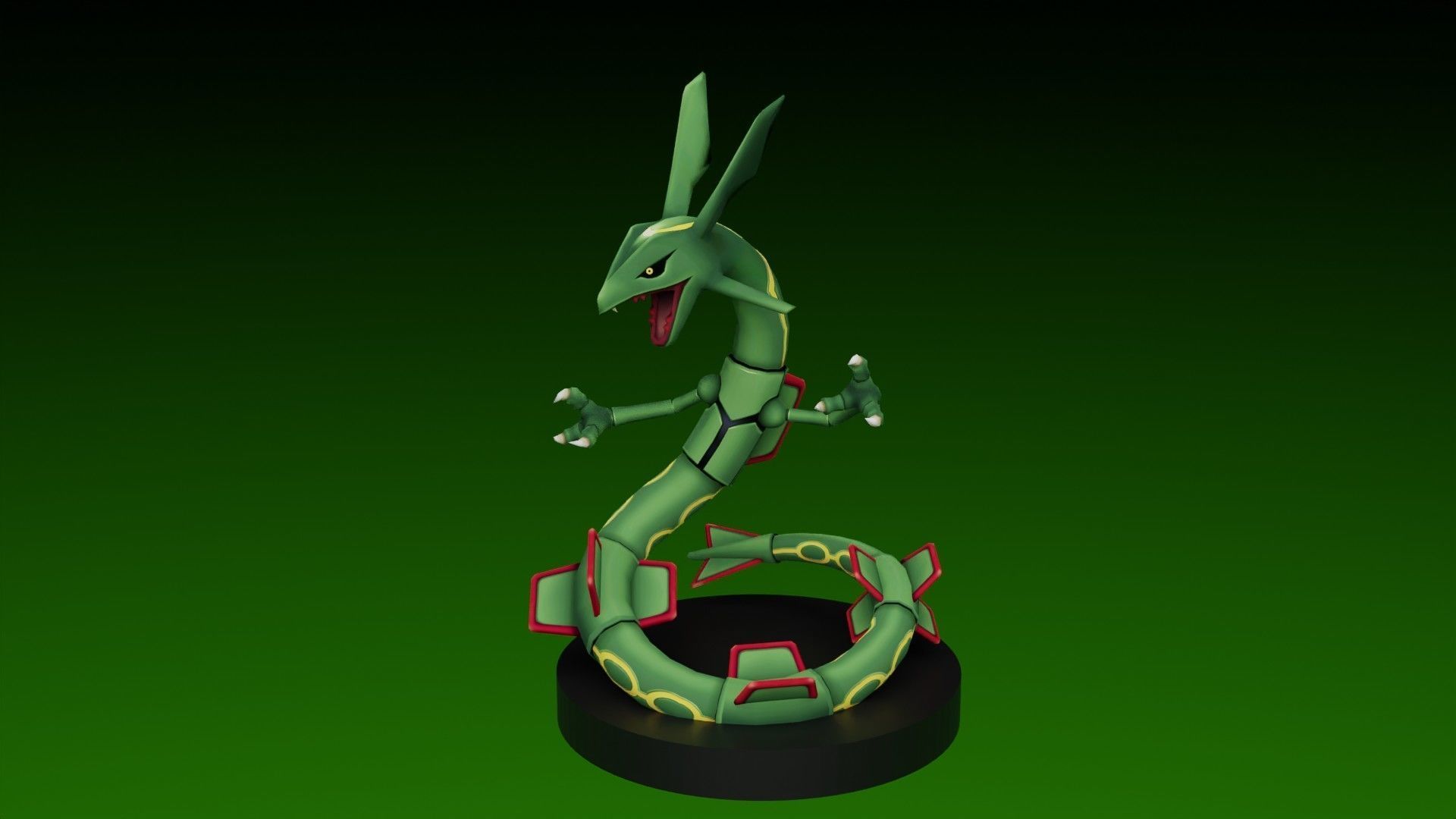 pokémon rayquaza go jouet figure jeu vidéo jeux jouets 3D print model - Mito3D