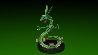 pokemon rayquaza go toy figure videogame game games toys 3d print model - Mito3D