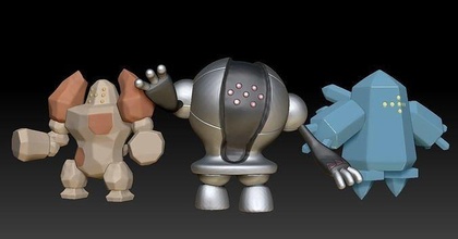 pokémon regice regirock registeel brinquedo figura arte jogos pokemongo nintendo pokemonzukan brinquedos escultura evolução 3d print model - Mito3D