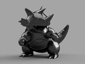 pokemon rhydon 3d model 10cm supports nintendo poke actionfigure pokemongo figure pokemon3d 3dmodel games toys 3d print model - Mito3D
