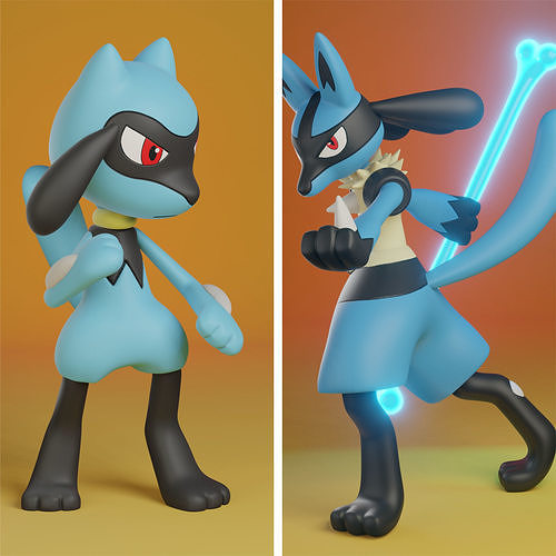 pokemon riolu evoluzione pacco pikachu cenere pokeball giocattolo casa popolare eevee stampa 3d cane anime manga collezione bellissimo gioielli leggendario lucario mega giochi giocattoli 3D print model - Mito3D