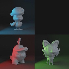 Pokemon scarlatto viola antipasto bundle sprigato fucocco quaxly nintendo arte scansioni repliche 3d print model - Mito3D