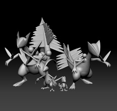 pokémon treecko grovyle cetil mega evolução brinquedo figura arte jogos pokemongo nintendo pokemonzukan brinquedos escultura megacceptil megaevolução 3d print model - Mito3D