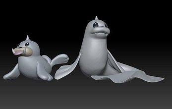 pokemon foca dewgong giocattolo figura arte gioco pokemongo nintendo pokemonzukan giochi giocattoli scultura evoluzione 3d print model - Mito3D