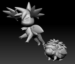 pokémon shaymin brinquedo figura arte jogos pokemongo nintendo pokemonzukan brinquedos escultura evolução vídeo 3d print model - Mito3D