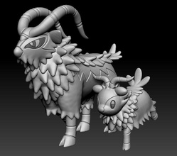 Pokémon déraper bouc jouet figure art Jeu Pokemongo nintendo Pokemonzukan Jeux jouets sculpture évolution 3d print model - Mito3D