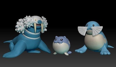 pokemon küre deniz kuşu balina temiz oyuncak şekil sanat oyun pokemongo nintendo pokemonzukan oyunlar oyuncaklar heykel evrim 3d print model - Mito3D