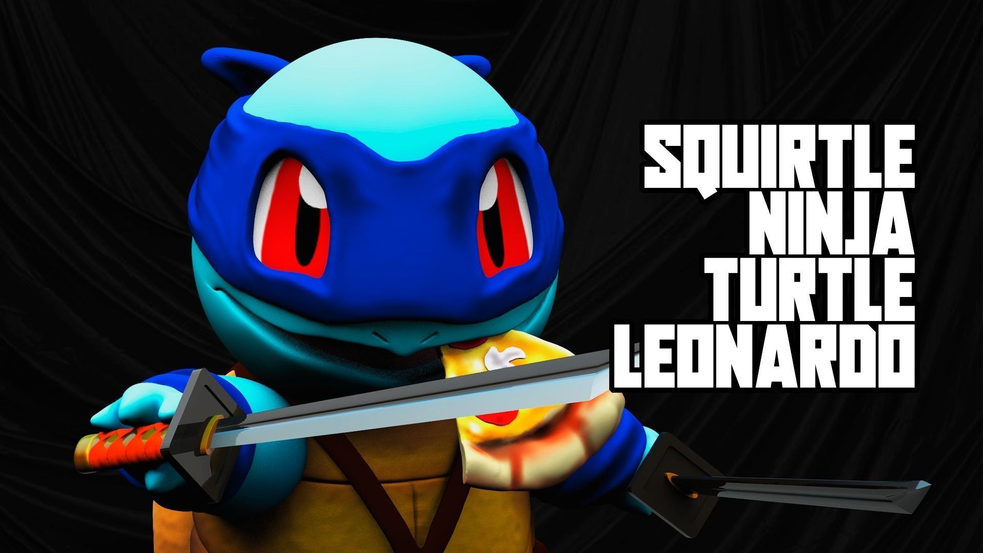 pokémon gicler tmnt léonard anime nintendo pikachu capture cendre go dessin animé vidéo jeu personnage pokemongo teenagemutantninjaturtle adolescent mutant ninja tortues croisement katana jeux jouets 3D print model - Mito3D