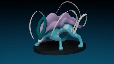 pokemon suicune go game toy anime nintendo character video games toys 3d print model - Mito3D