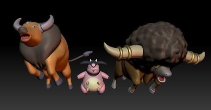 pokemon tauros miltank kabarık oyuncak şekil sanat oyun pokemongo nintendo pokemonzukan oyunlar oyuncaklar heykel evrim video 3d print model - Mito3D
