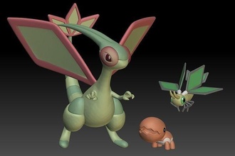 Pokémon Trapinch vibrava flygon brinquedo figura arte jogos Pokemongo Nintendo Pokemonzukan brinquedos escultura evolução 3d print model - Mito3D