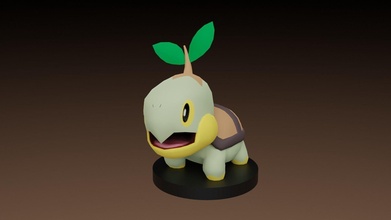 pokemon turtwig anime nintendo video oyun karakter oyuncak go oyunlar oyuncaklar 3d print model - Mito3D